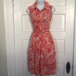 Sleeveless collared wrap dress w pockets